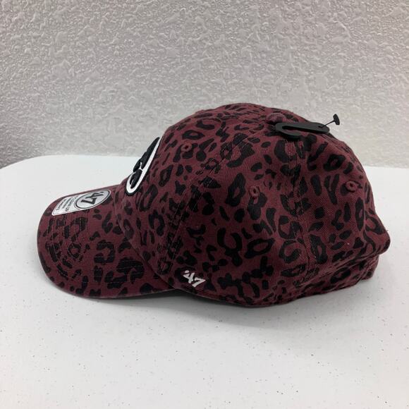 47 Black White Wine Cheetah Animal Print Hawkeye Iowa University Embroidered Hat - Picture 6 of 12